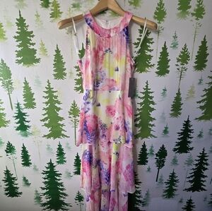 Marc New York Floral Sleeveless Maxi Dress - Pink and Yellow